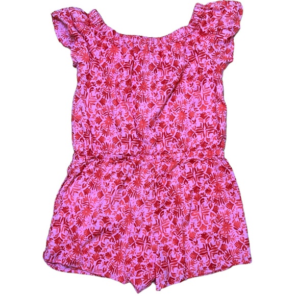 Vineyard Vines Size Small Linen Tile Otomi Tropical Romper Off Shoulder Shorts - Picture 2 of 6